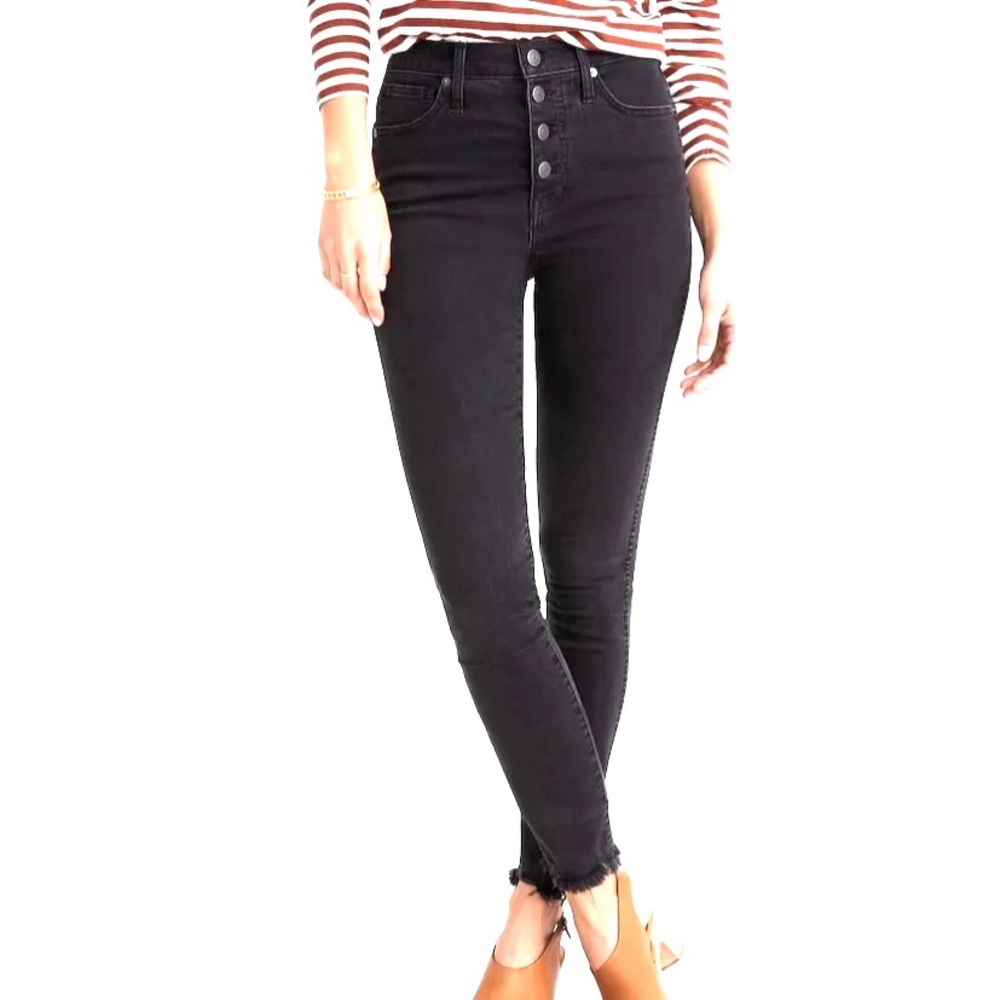 MADEWELL 10 Inch High Rise Skinny Jean Button-Through Edition